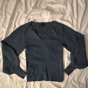 Banana Republic Blue Ribbed V-Neck Top